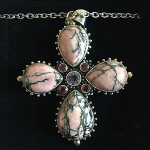 Butler Rhodonite Cross Pendant